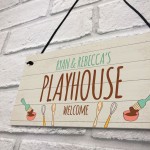 Personalised Playhouse Plaque Garden Name Den Playroom Sign