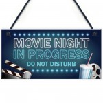 Cinema Room Sign NEON EFFECT Movie Night Dont Disturb Plaque