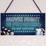 Cinema Room Sign NEON EFFECT Movie Night Dont Disturb Plaque