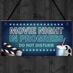 Cinema Room Sign NEON EFFECT Movie Night Dont Disturb Plaque