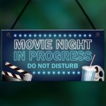 Cinema Room Sign NEON EFFECT Movie Night Dont Disturb Plaque