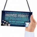 Cinema Room Sign NEON EFFECT Movie Night Dont Disturb Plaque