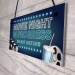 Cinema Room Sign NEON EFFECT Movie Night Dont Disturb Plaque