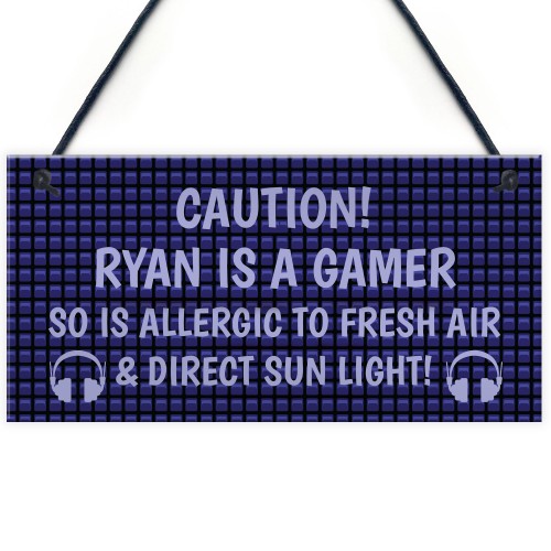 Funny Gaming Sign For Dad Son Brother PERSONALISED Gamer Gift