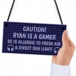 Funny Gaming Sign For Dad Son Brother PERSONALISED Gamer Gift