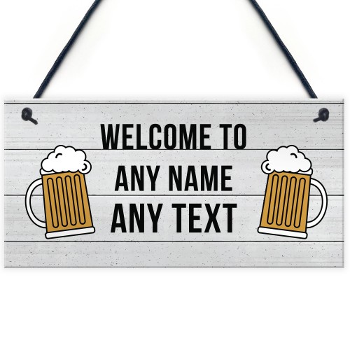 Shabby Chic Bar Sign PERSONALISED Home Bar Pub Sign Beer Gift