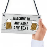 Shabby Chic Bar Sign PERSONALISED Home Bar Pub Sign Beer Gift