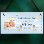 PERSONALISED Newborn Baby Boy Gift Hanging Nursery Sign