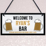 Novelty Hanging Bar Sign For Home Bar Man Cave PERSONALISED