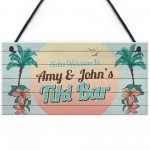 Tiki Bar Personalised Hanging Sign For Home Bar Novelty Garden