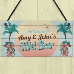 Tiki Bar Personalised Hanging Sign For Home Bar Novelty Garden