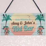 Tiki Bar Personalised Hanging Sign For Home Bar Novelty Garden