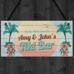 Tiki Bar Personalised Hanging Sign For Home Bar Novelty Garden