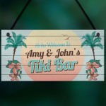 Tiki Bar Personalised Hanging Sign For Home Bar Novelty Garden