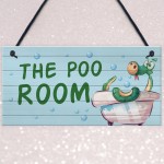 Funny Toilet Sign THE POO ROOM Rude Bathroom Sign Nautical