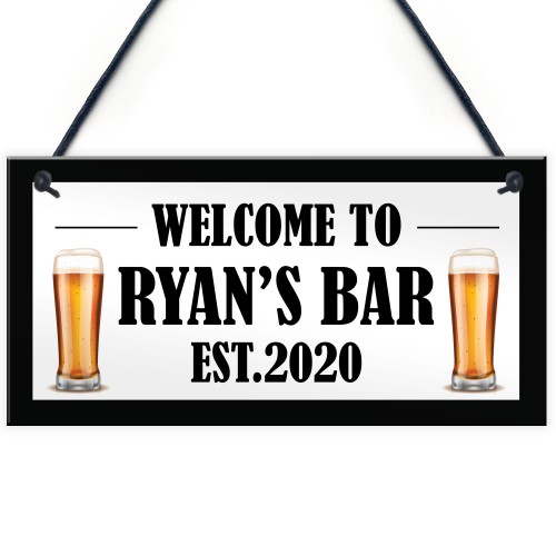 Funny Bar Sign Beer Gift Personalised Man Cave Garage Pub Sign