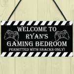 Funny Gaming Sign For Boys Bedroom Man Cave PERSONALISED