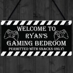 Funny Gaming Sign For Boys Bedroom Man Cave PERSONALISED