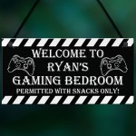 Funny Gaming Sign For Boys Bedroom Man Cave PERSONALISED