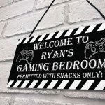 Funny Gaming Sign For Boys Bedroom Man Cave PERSONALISED