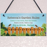 Personalised Garden Rules Sign For Garden Summerhouse Shed