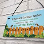 Personalised Garden Rules Sign For Garden Summerhouse Shed