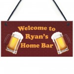 NOVELTY Home Bar Sign PERSONALISED Alcohol Beer Gift