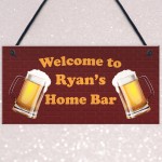 NOVELTY Home Bar Sign PERSONALISED Alcohol Beer Gift