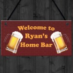 NOVELTY Home Bar Sign PERSONALISED Alcohol Beer Gift