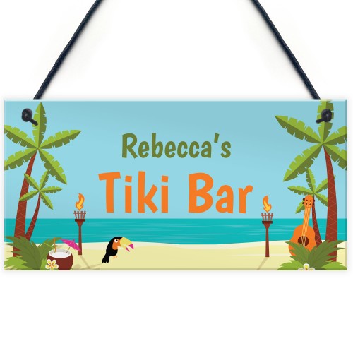 PERSONALISED Tiki Bar Sign Novelty Home Bar Summerhouse Sign