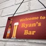 Neon Effect WELCOME Bar Sign PERSONALISED Home Bar Mancave