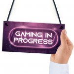 GAMING IN PROGRESS Pink Gaming Sign Neon Girls Bedroom Sign