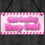 Pink Gaming Sign PERSONALISED Girls Bedroom Sign KEEP OUT