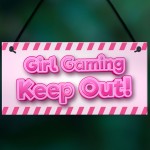 Pink Gaming Sign PERSONALISED Girls Bedroom Sign KEEP OUT