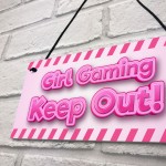 Pink Gaming Sign PERSONALISED Girls Bedroom Sign KEEP OUT