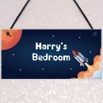 Personalised Boys Bedroom Space Sign Novelty Birthday Gifts