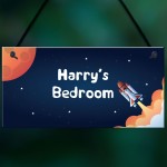 Personalised Boys Bedroom Space Sign Novelty Birthday Gifts