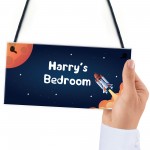 Personalised Boys Bedroom Space Sign Novelty Birthday Gifts