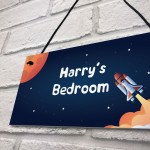 Personalised Boys Bedroom Space Sign Novelty Birthday Gifts