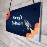 Personalised Boys Bedroom Space Sign Novelty Birthday Gifts