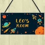 Personalised Space Theme Bedroom Sign Gift For Brother Son