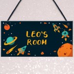 Personalised Space Theme Bedroom Sign Gift For Brother Son