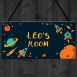 Personalised Space Theme Bedroom Sign Gift For Brother Son