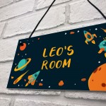 Personalised Space Theme Bedroom Sign Gift For Brother Son