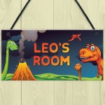 Personalised Boys Bedroom Decor Dinosaur Sign Birthday Gift