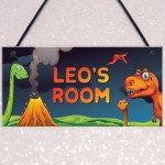 Personalised Boys Bedroom Decor Dinosaur Sign Birthday Gift