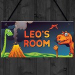 Personalised Boys Bedroom Decor Dinosaur Sign Birthday Gift