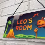 Personalised Boys Bedroom Decor Dinosaur Sign Birthday Gift