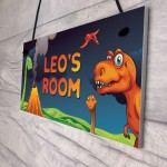 Personalised Boys Bedroom Decor Dinosaur Sign Birthday Gift