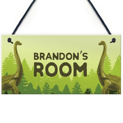 Personalised Dinosaur Bedroom Sign Novelty Gifts For Son Brother